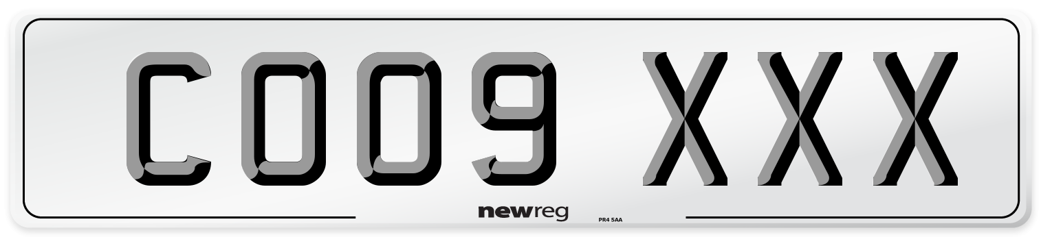 CO09 XXX Number Plate from New Reg